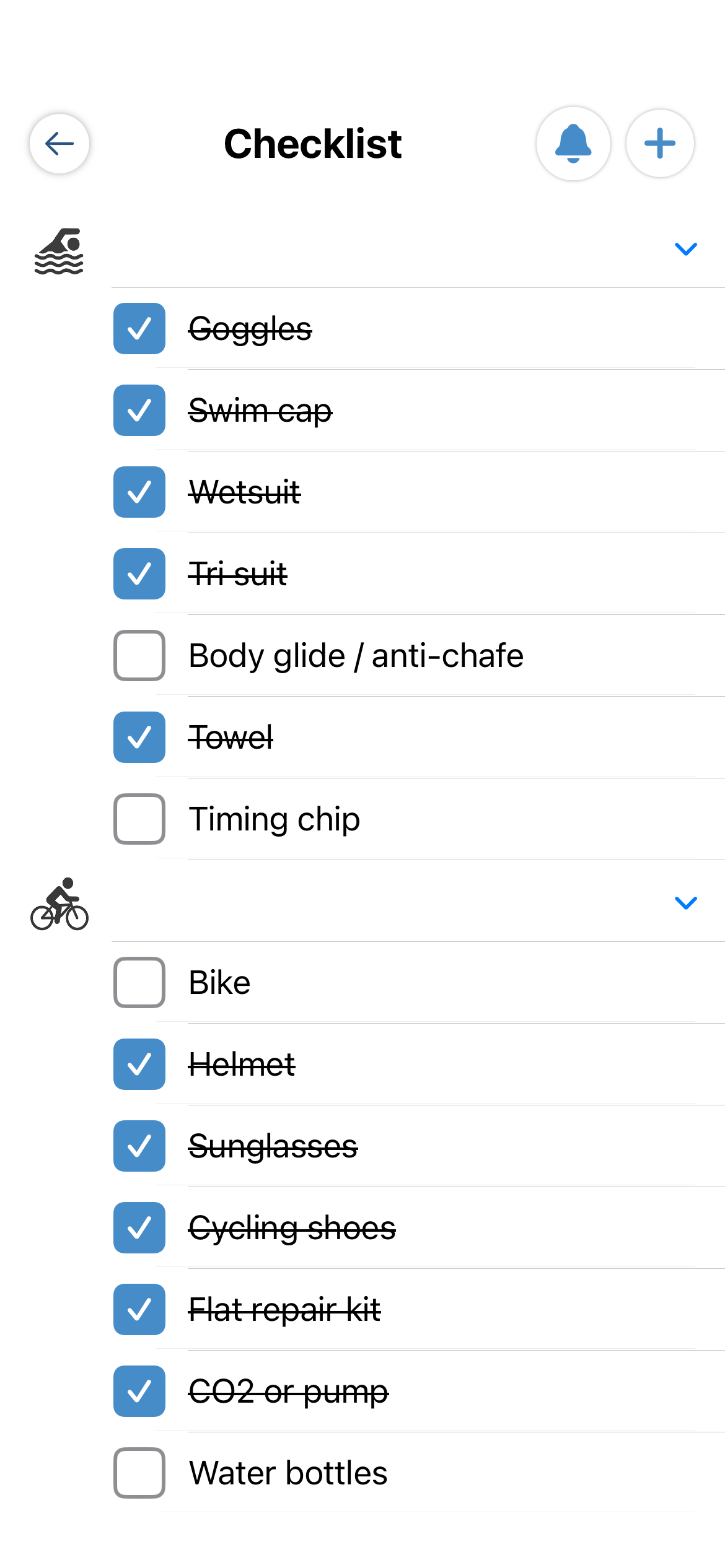 T-Zero Checklist screen